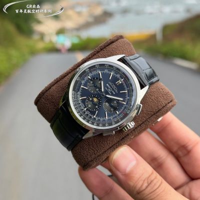 Breitling 42MM Calfs Leather Bracelet Stable Movement Dark Blue Watch